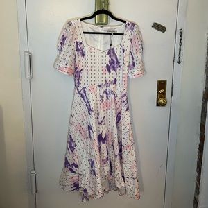 BCBGeneration Midi White Short Sleeve Dress SIZE 6